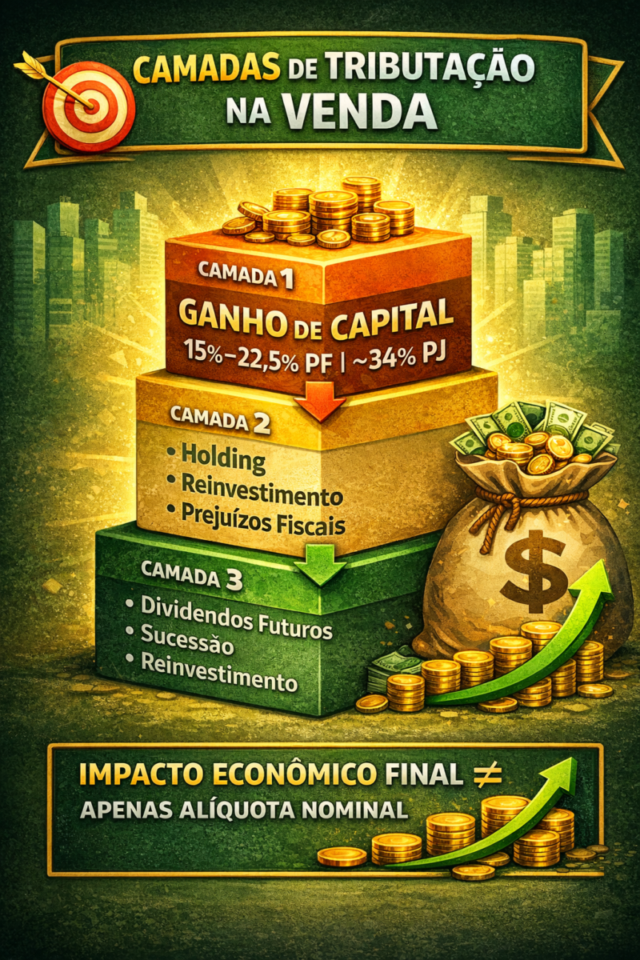 ganho de capital na venda de empresa pf x pj