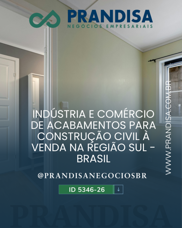 Indústria de acabamentos para construção civil à venda no Sul do Brasil