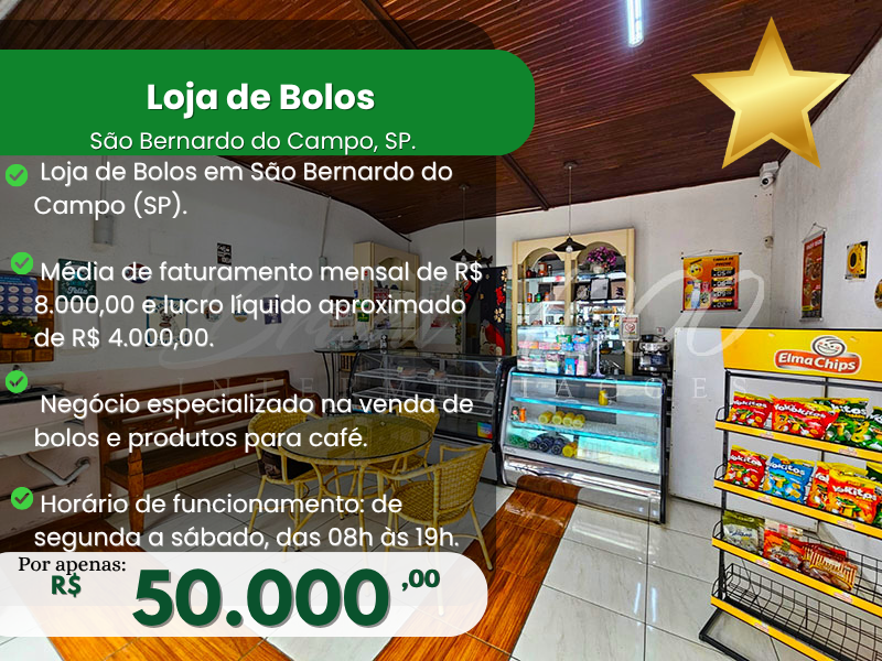 Loja de Bolos em São Bernardo do Campo, SP Cod 114344