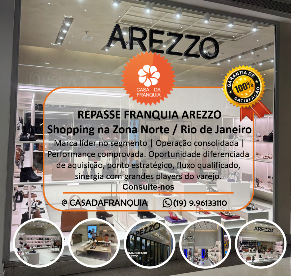 🚨 REPASSE FRANQUIA AREZZO   / Rio de Janeiro