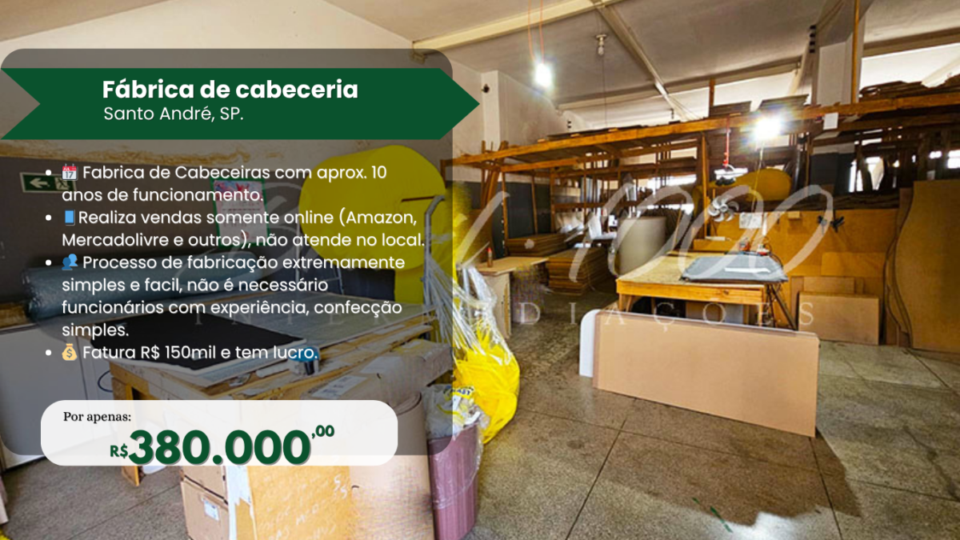 Fabrica de Cabeceiras em Sto Andre, SP  Cod 114259