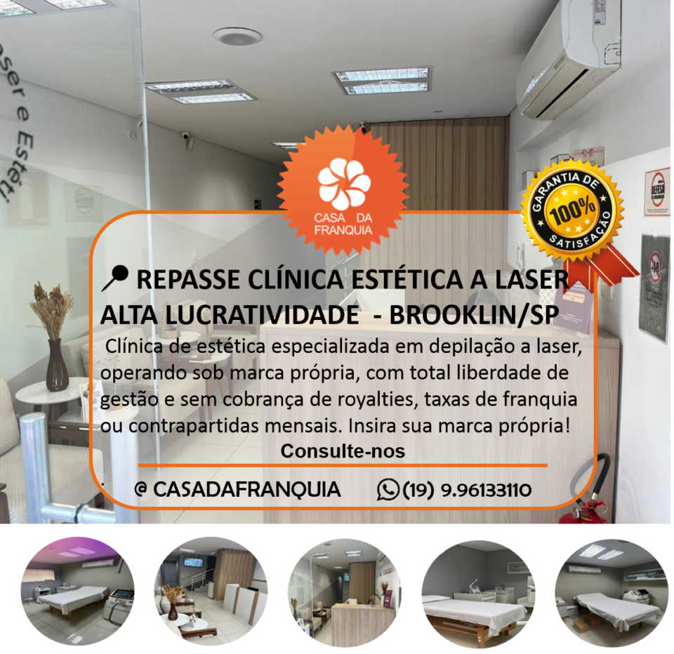 📣 REPASSE DE CLÍNICA – ALTA LUCRATIVIDADE  ESTÉTICA A LASER  SÃO PAULO