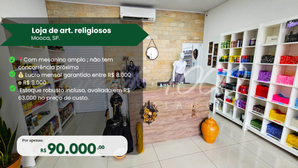 Loja de Artigos Religiosos na Mooca, SP  Cod 114145