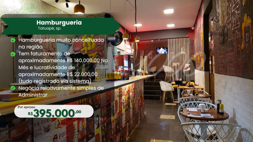 Hamburgueria no Tatuapé, SP Cod 112027