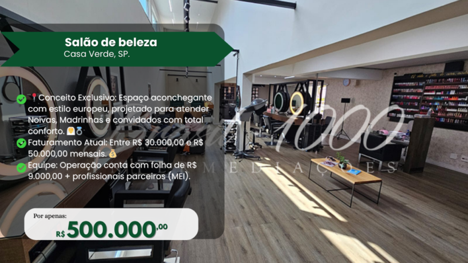 Salão de beleza montado em Casa verde, SP