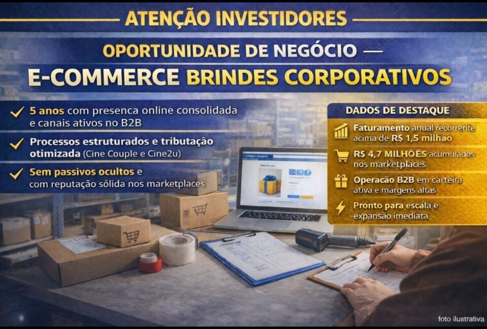 ATENÇÃO  OPORTUNIDADE DE NEGÓCIO E-COMMERCE E BRINDES CORPORATIVOS