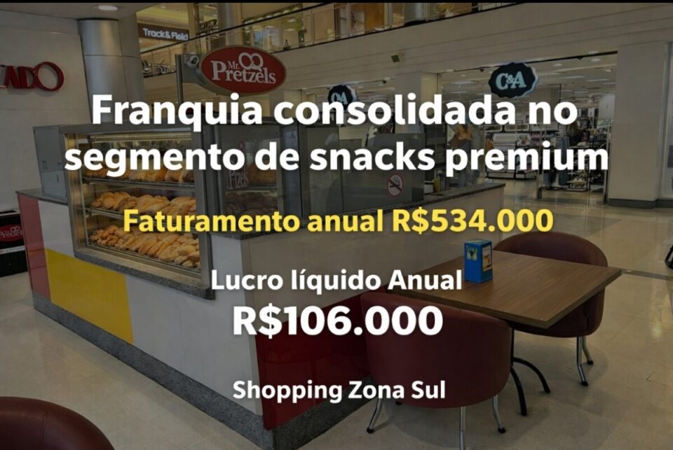 REPASSO RENOMADA FRANQUIA SHOPPING NA ZONA SUL