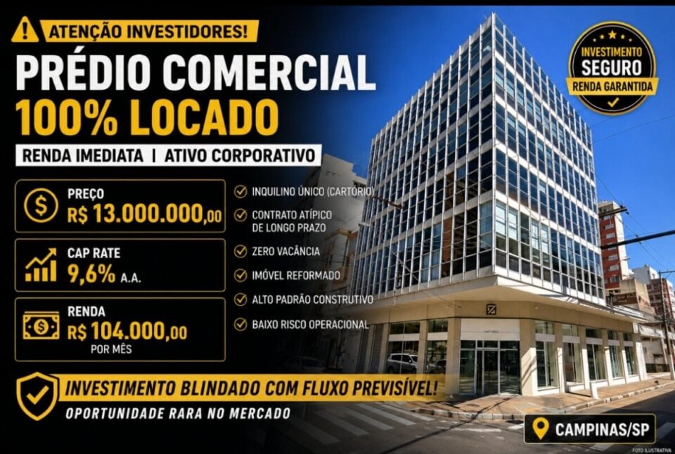 OPORTUNIDADE EXCLUSIVA – SALE  LEASEBACK  ATIVO CORPORATIVO LOCADO
