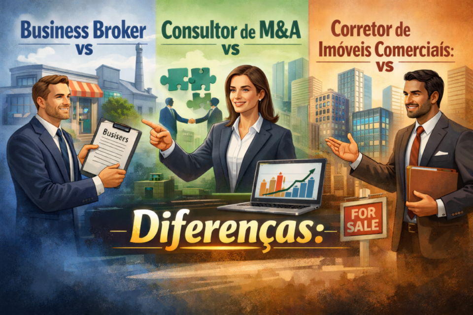 Business Broker vs Consultor de M&A vs Corretor de Imóveis Comerciais: Diferenças