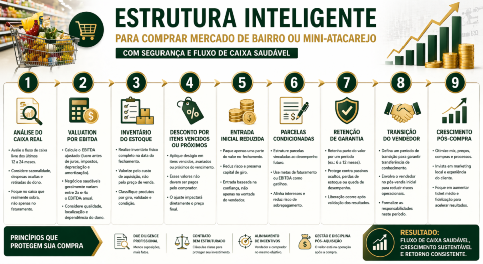 Como comprar mercado de bairro ou mini-atacarejo com fluxo de caixa saudável