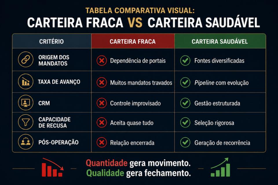 carteira de mandatos para corretor de empresas