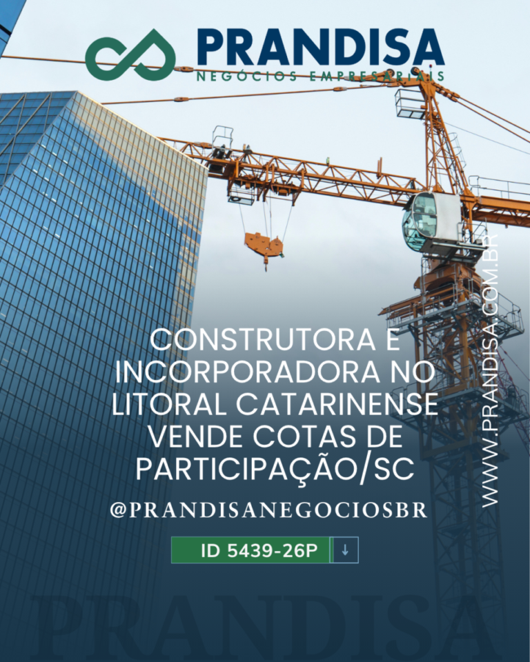 Construtora e incorporadora no Litoral de Santa Catarina vende participação