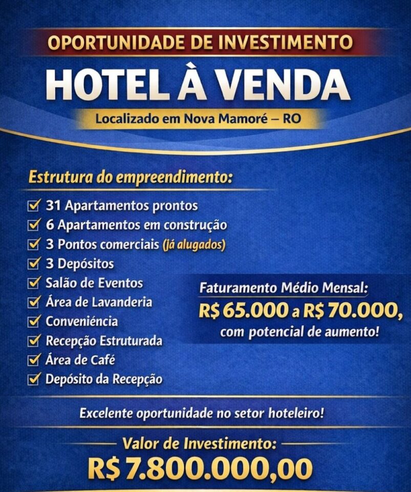 HOTEL POTENCIAL COM USINA HIDRELÉTRICA PREVISTA NA REGIÃO