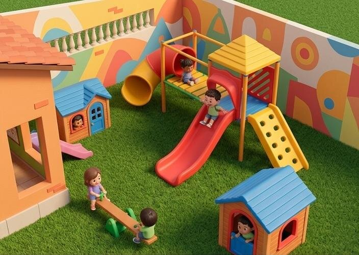 Escola Infantil em Funcionamento Estrutura Completa Alunos
