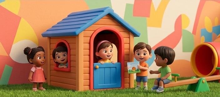 Escola Infantil em Funcionamento  Estrutura Completa  Alunos