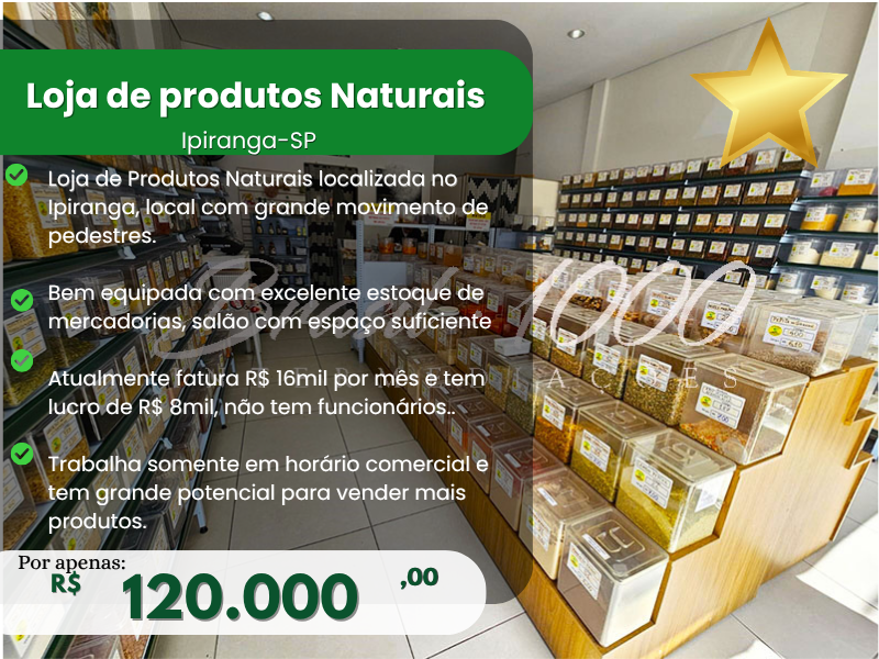 Loja Produtos Naturais, Ipiranga, SP próx ao metrô- Cod 113981