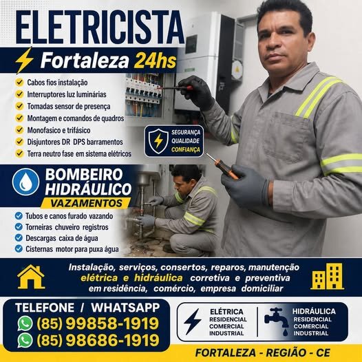 ELETRICISTA FORTALEZA 24 HORAS 85 99858-1919