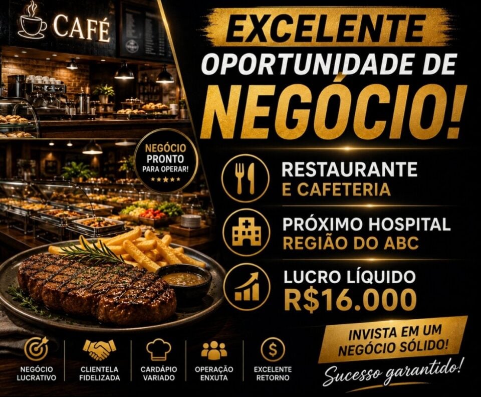 REPASSO RESTAURANTE E CAFETERIA NA REGIÃO DO ABC CONTRATO 05 ANOS