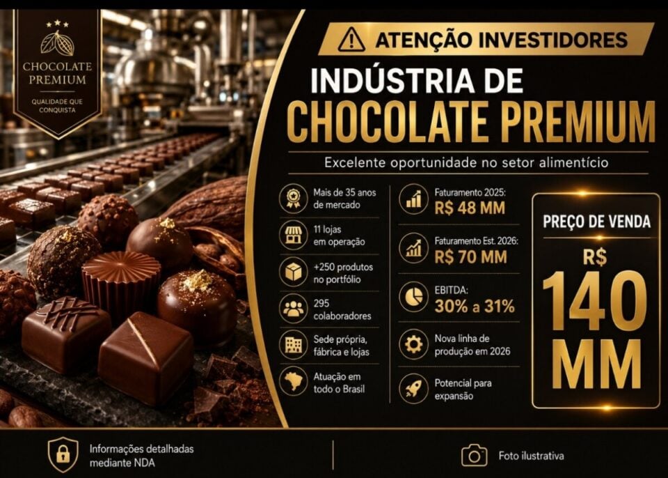 OPORTUNIDADE ÚNICA NO MERCADO FÁBRICA DE CHOCOLATE NO SUL DO BRASIL