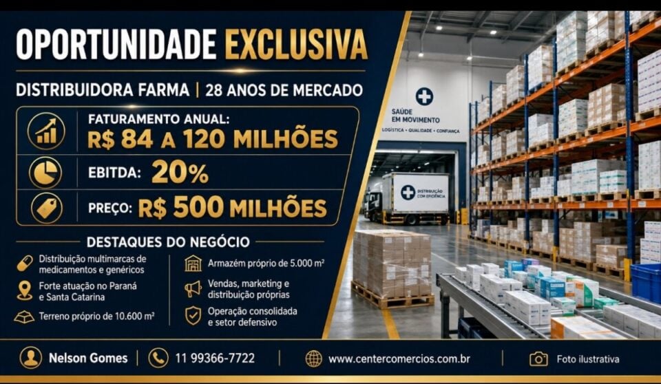 DISTRIBUIDORA FARMACÊUTICA À VENDA  28 ANOS DE MERCADO