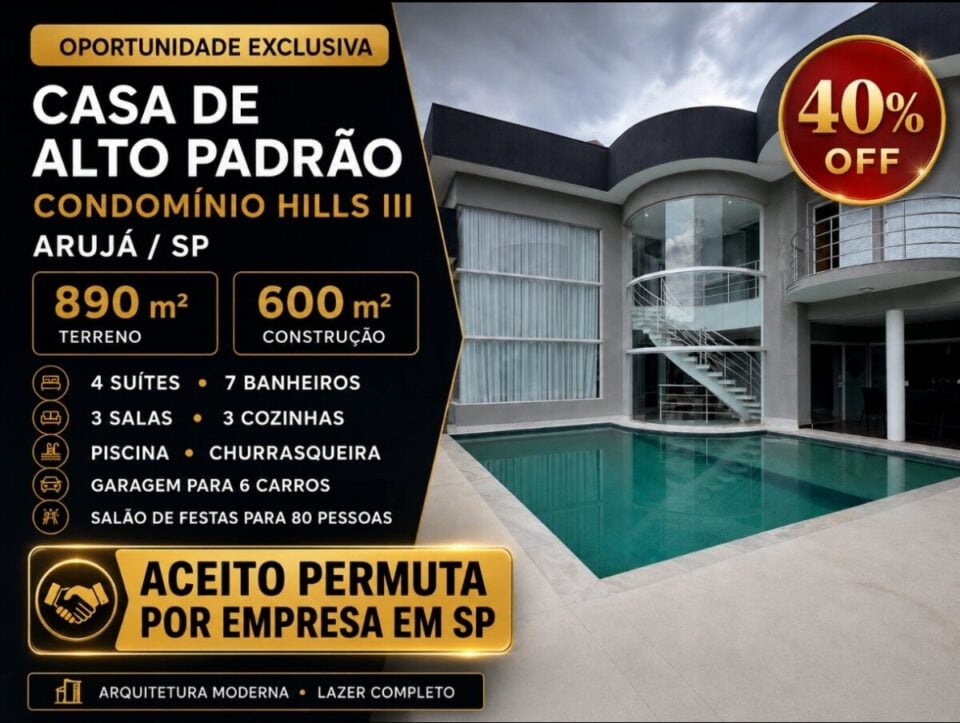 EXCEPCIONAL OPORTUNIDADE IMÓVEL ALTO PADRÃO