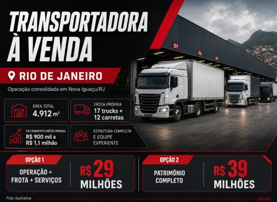 EXCELENTE OPORTUNIDADE  TRANSPORTADORA A VENDA NO RJ