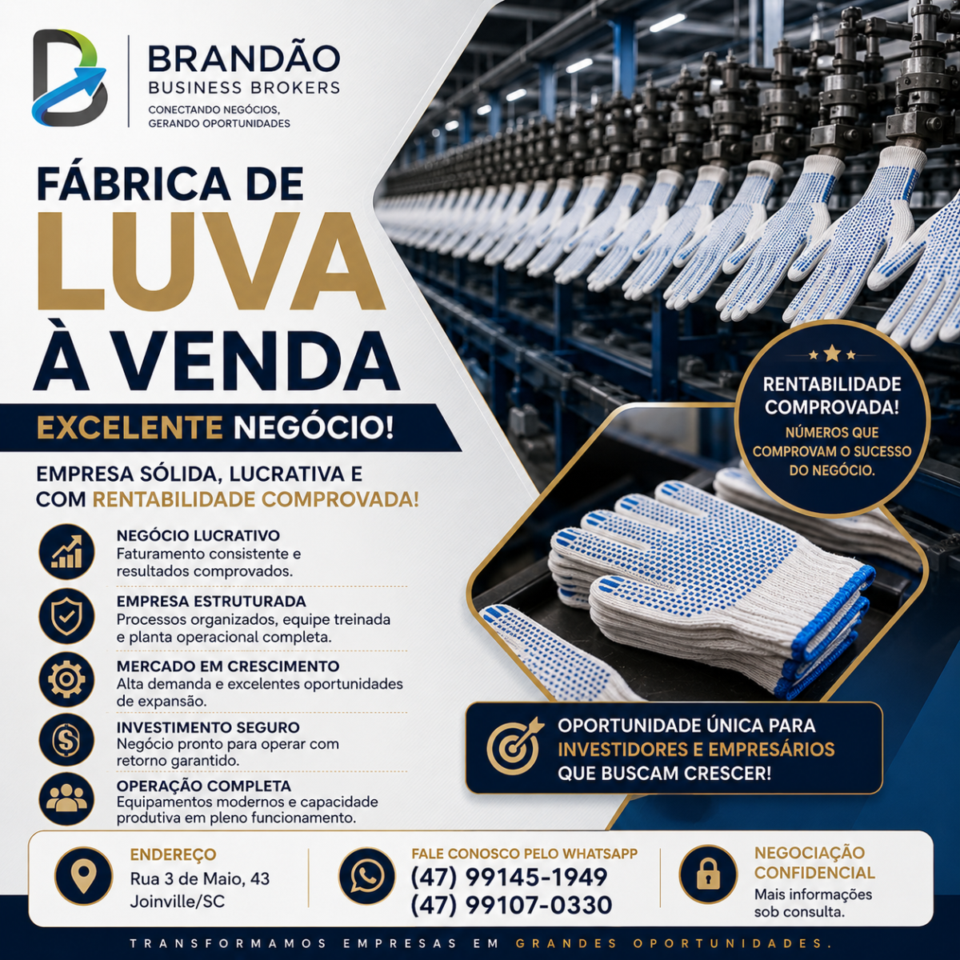 Fabrica de Luvas à Venda