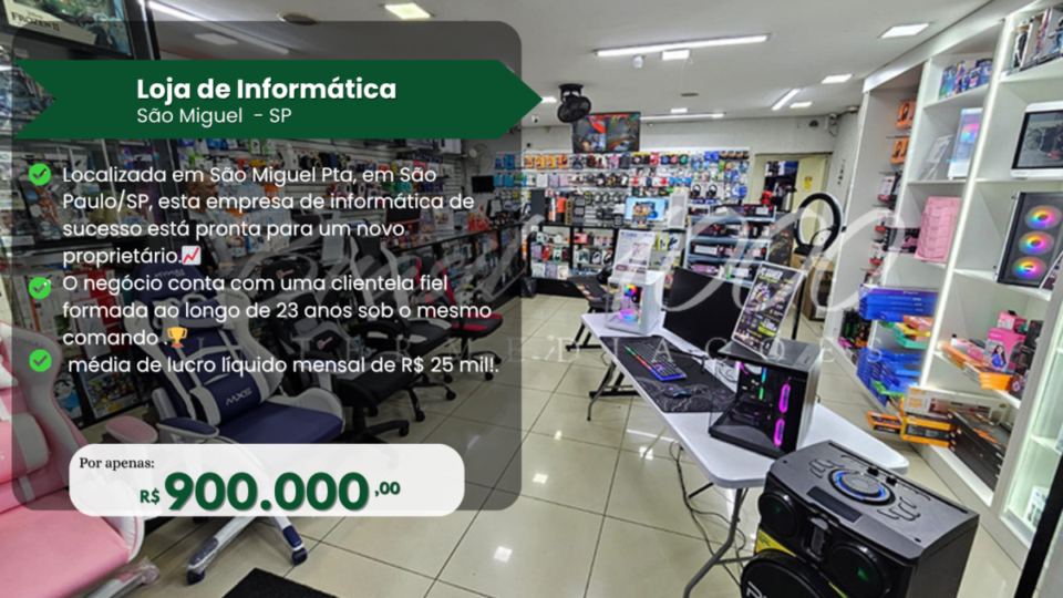 Informática localizada em São Miguel Pta – São Paulo – SP
