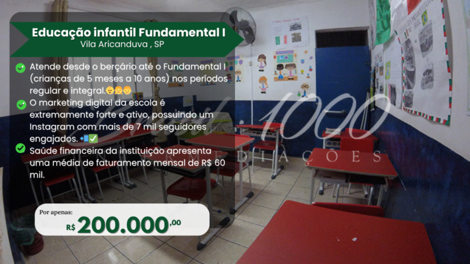 Educação infantil Fundamental I, na Vila Aricanduva, Zona Leste – SP