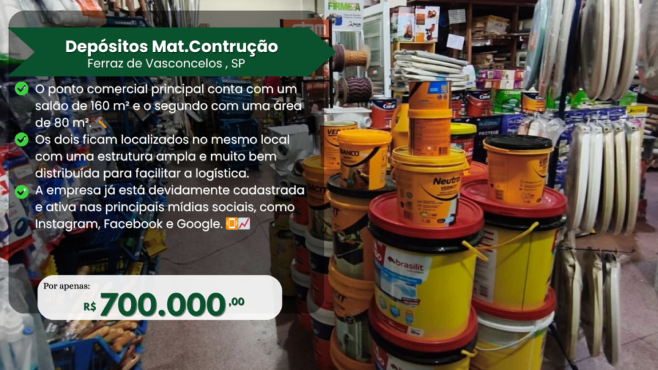 Depositos de Construção em Ferraz de Vasconcelos, São Paulo – SP