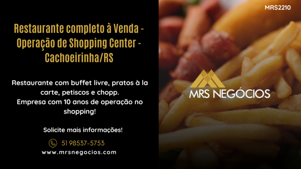 Restaurante completo à Venda – Operação de Shopping Center – Cachoeirinha/R