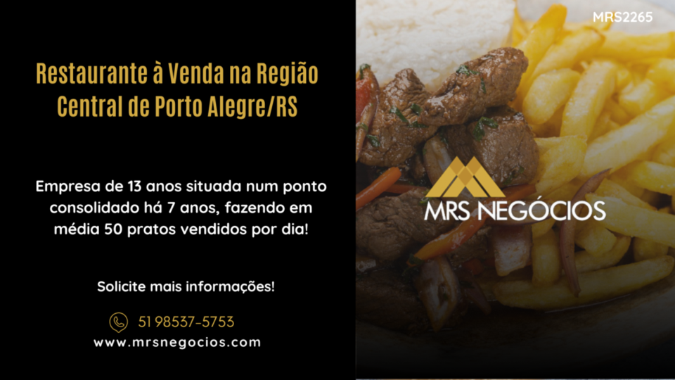 Restaurante à Venda na Região Central de Porto Alegre/RS