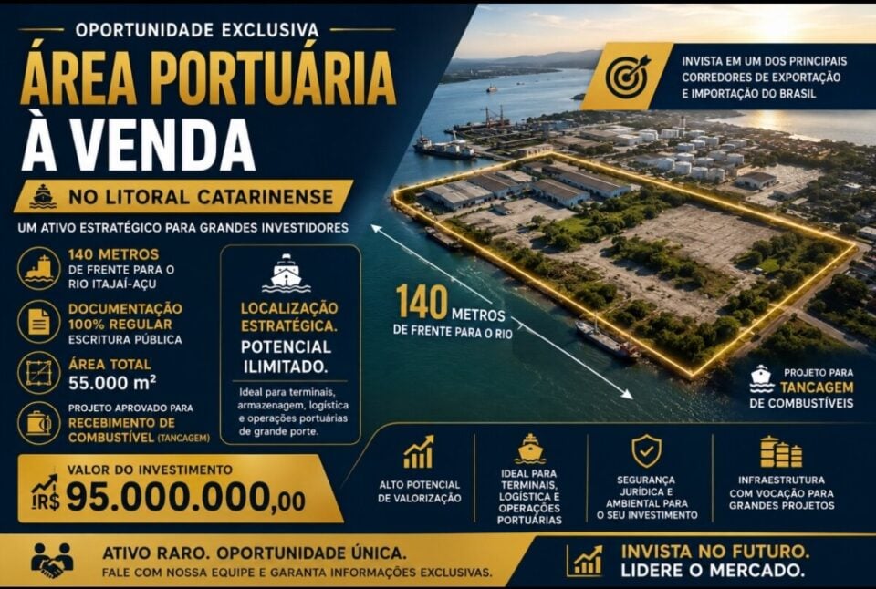 ÁREA PORTUÁRIA ESTRATÉGICA À VENDA – SC