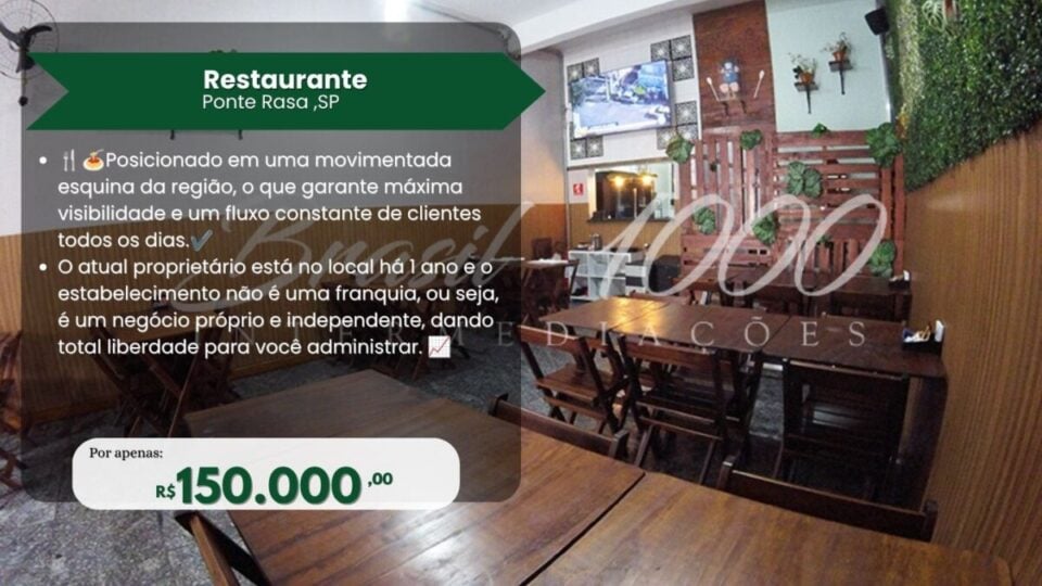 Restaurante localizado na Ponte Rasa – São Paulo – SP