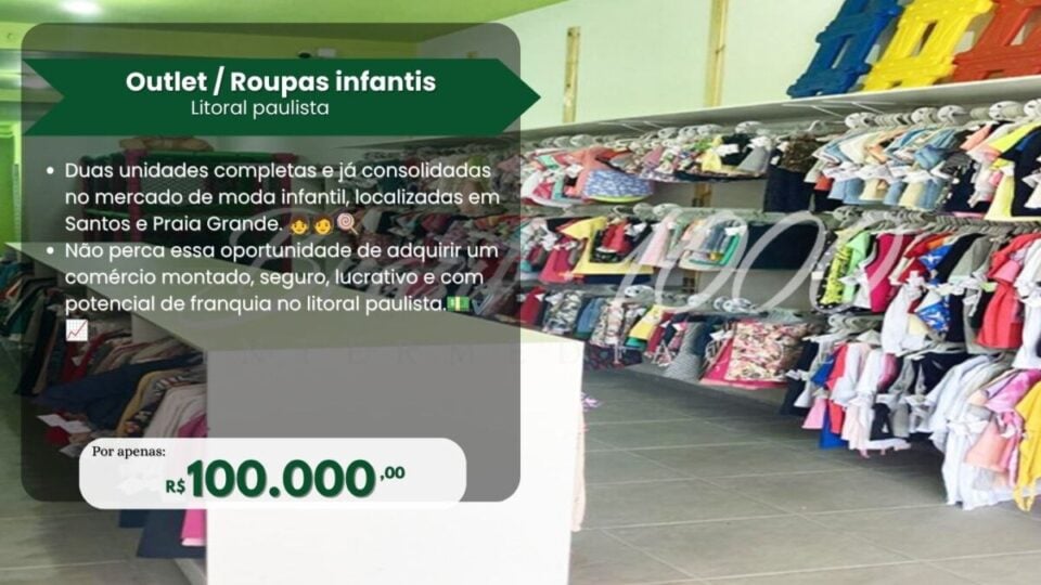 Lojas de roupas infantis localizadas no litoral – São Paulo – SP