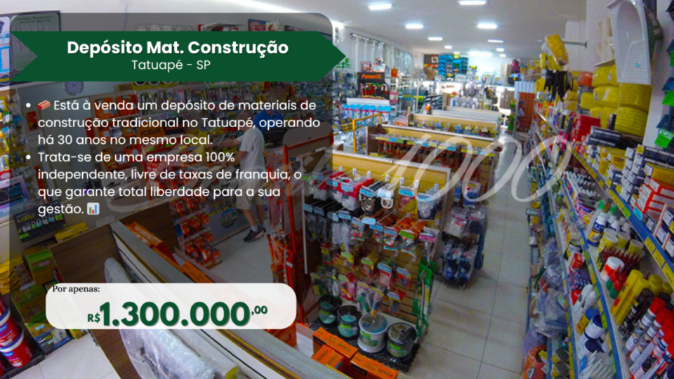 Depósito Mat de Construção no Tatuapé, SP