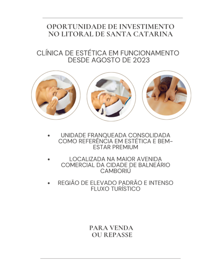 Clínica de Estética em Funcionamento – Balneário Camboriú