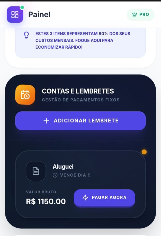 Venda de um Saas sobre Organização Financeira