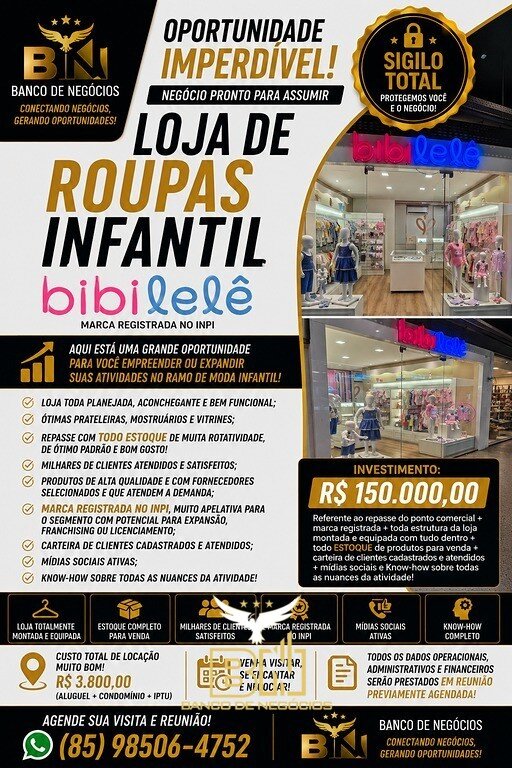 Repasse Loja Infantil em Shopping Center – Ref 3024