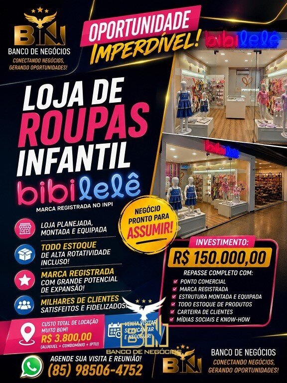 Repasse Loja Infantil em Shopping Center – Ref 3024