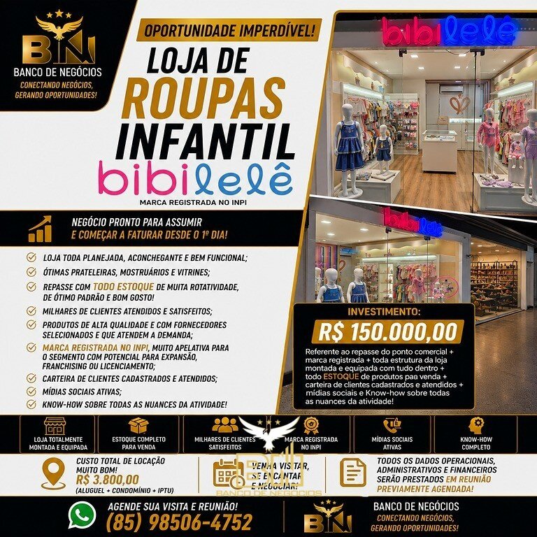 Repasse Loja Infantil em Shopping Center – Ref 3024