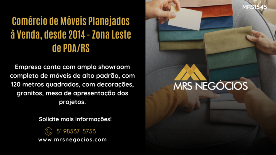 Comércio de Móveis Planejados à Venda, desde 2014 – Zona Leste de POA/RS