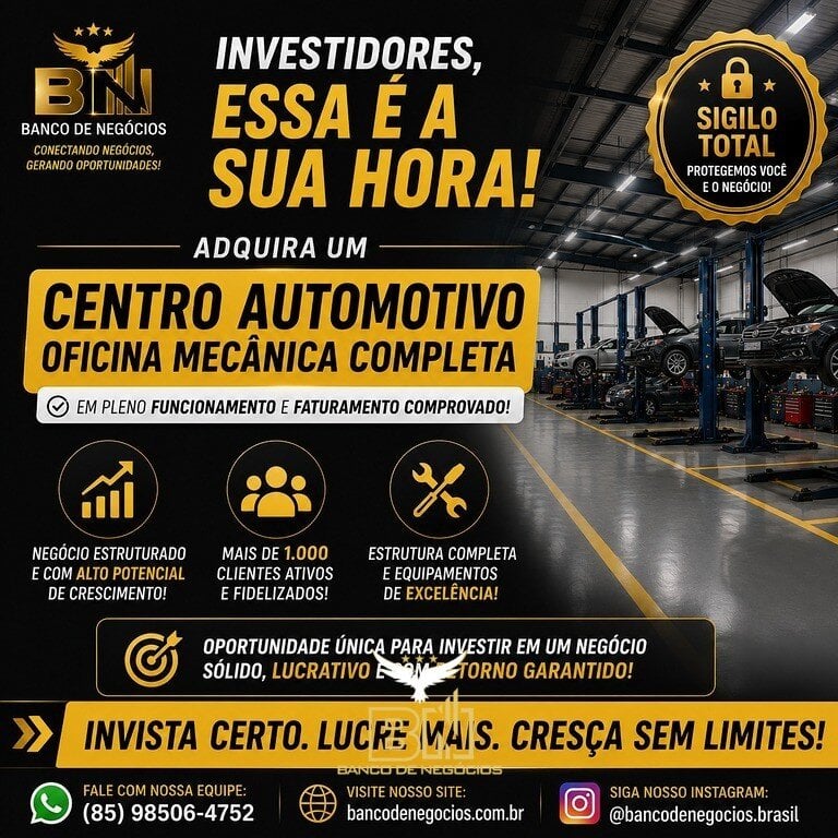 Vendo Centro Automotivo Oficina Completa 1000m2 – Ref 3016