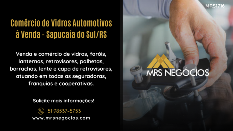 Comércio de Vidros Automotivos à Venda – Sapucaia do Sul/RS