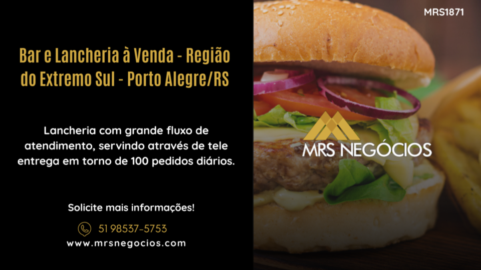 Bar e Lancheria à Venda – Região do Extremo Sul – Porto Alegre/RS