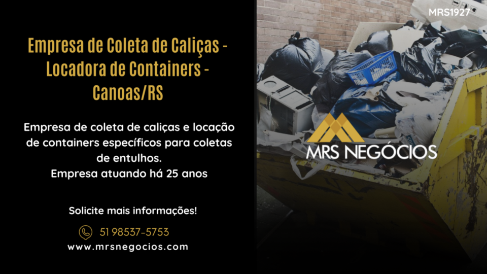 Empresa de Coleta de Caliças – Locadora de Containers – Canoas/RS