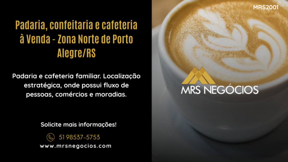 Padaria, confeitaria e cafeteria à Venda – Zona Norte de Porto Alegre/RS