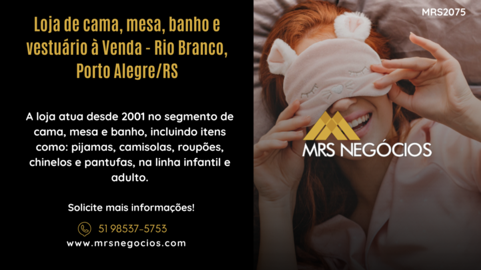 Loja de cama, mesa, banho e vestuário à Venda – Rio Branco, Porto Alegre/RS