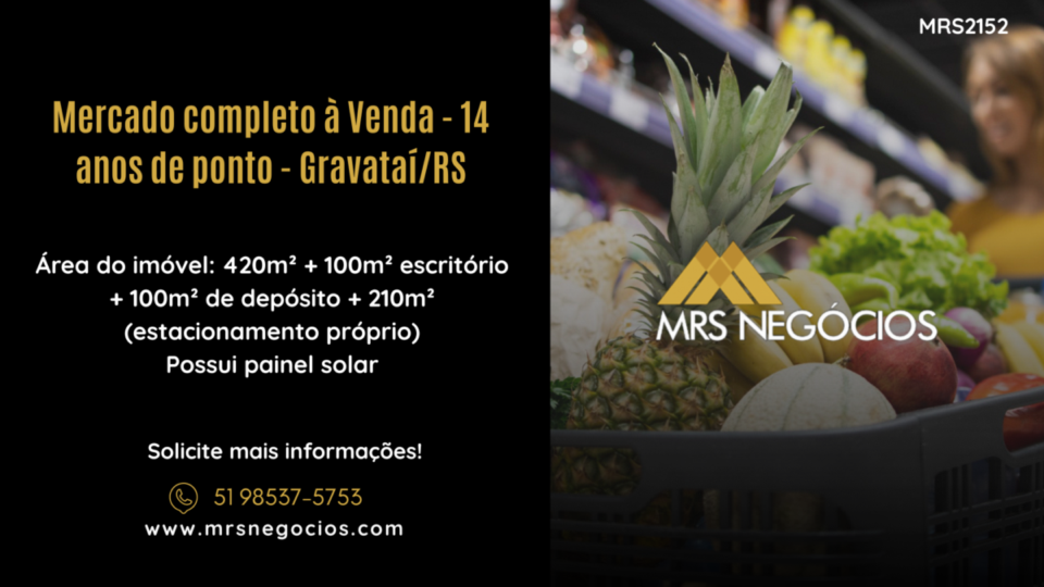 Mercado completo à Venda – 14 anos de ponto – Gravataí/RS