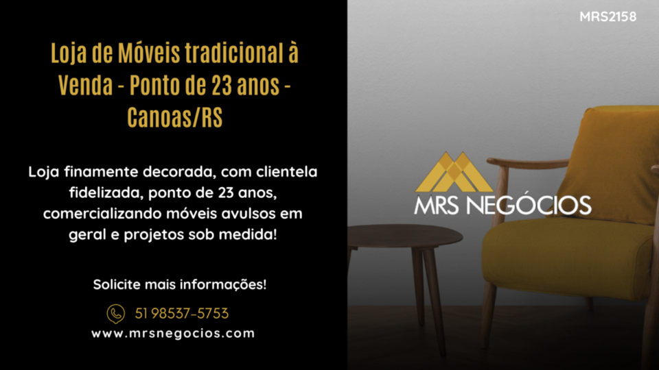 Loja de Móveis tradicional à Venda – Ponto de 23 anos – Canoas/RS